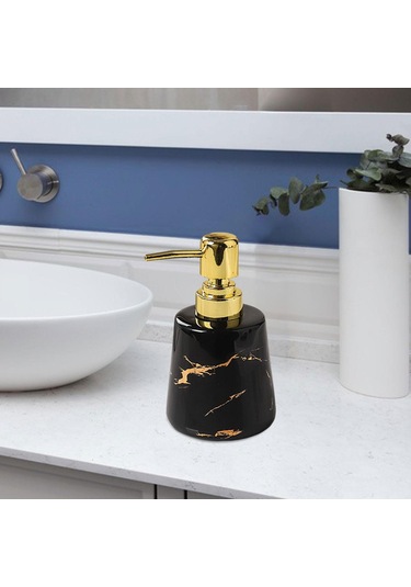 Suntek Banyo Otel Tezgahı Siyah Için Sabunluk Boş Banyo Sıvı Kabı Siyah