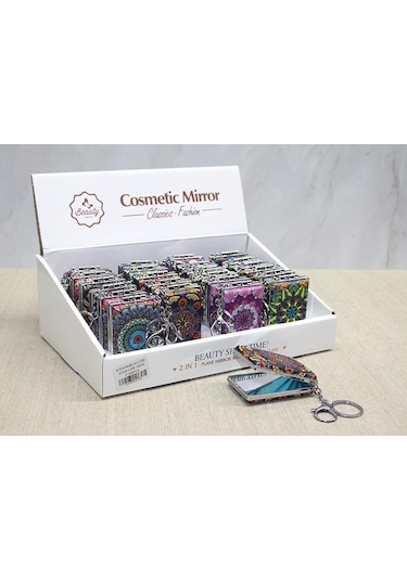 Taşlı El Aynası Anahtarlık Alk3768 Renkli