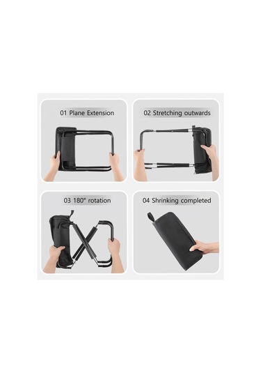 Wezone Portatif Çok Amaçlı Güzellik Sandalyesi - Kalın Çelik & 43 Oksford Kumaş, Katlanabilir, Hafif, Siyah Renk Siyah