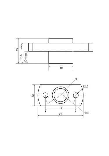Koodmax 3d Yazıcı T8 Trapez Kesik Somun - 8 Hatve - Creality - Two Trees Uyumlu