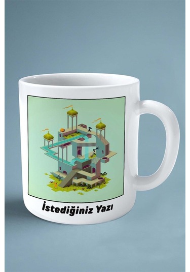 Monument Valley Oyun Baskılı Kupa Bardak Çift Taraflı Baskı Kişiye Özel Model 3 Çok Renkli