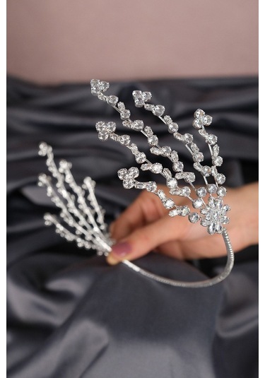 FdayAksesuar Gelinlere Özel Zirkon Taşlı Helen Çift Tarafli Gelin Saç Aksesuarı FRDY31669