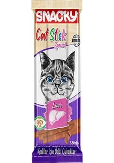 Snacky Cat Stick Special Ciğerli Tahılsız Kedi Ödül Çubuğu 15 G