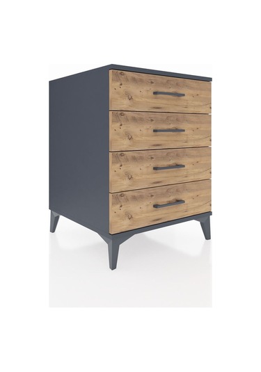 Kronos Komodin 4 Çekmeceli 60x59x80 Antrasit-çam Antrasit