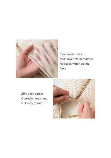 4 Adet / Takım Ev Net Cep İç Çamaşırı Yıkama Torbası Kalınlaşmış Polyester Çamaşır Yıkama Seti Bej Çok Renkli