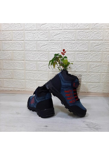 Black Sea 542 Mavi-kırmızı Kürklü Fermuarlı Cırtlı Erkek Çocuk Bot 001