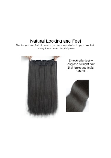 Kadın Kızlar İçin Postiş Başına 5 Klip İle Sentetik Saç Uzantılarında 23.6 İnç Saç Uzatma Düz Klip