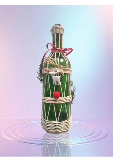 Işıklı Bambu Şişe Geyik Temalı
