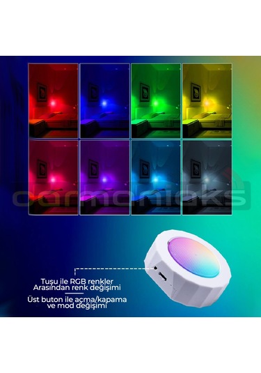 RGB Mıknatıslı Dokunmatik Led Atmosfer Lamba Çok Renkli