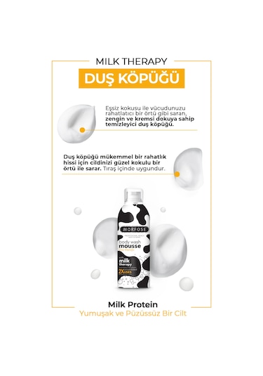 Morfose Milk Therapy Şampuan 1 L + Vücut Duş Köpüğü 200 ML