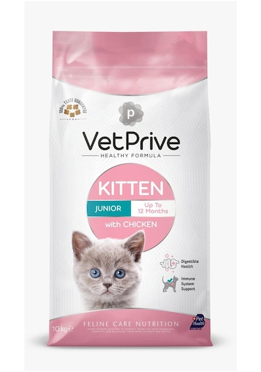Vet Prive Kitten Tavuklu Yavru Kedi Maması 10 KG