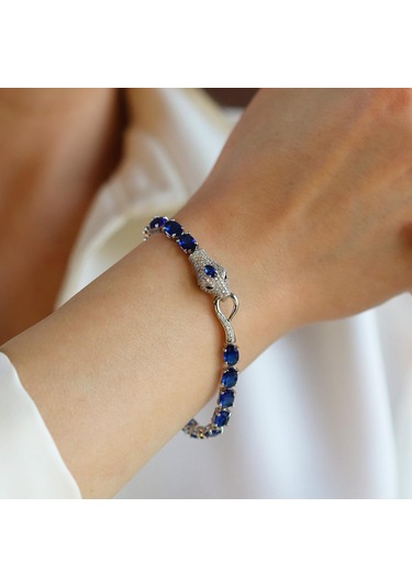 Sky Red Colleciton Serpent Safir Creatif Gümüş Bileklik Gümüş