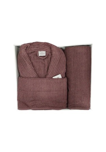 Nurpak Tek Kişilik Bornoz Seti Şalyaka-ekol Mürdüm Beden L-xl Mürdüm