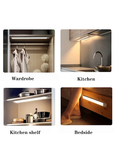 Monozone Kablosuz Led Gece Lambası 40cm Hareket Sensörlü