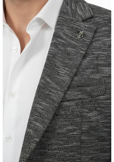 Erkek Tek Spor Ceket Çift Yırtmaçlı Bgl-st04981 Füme