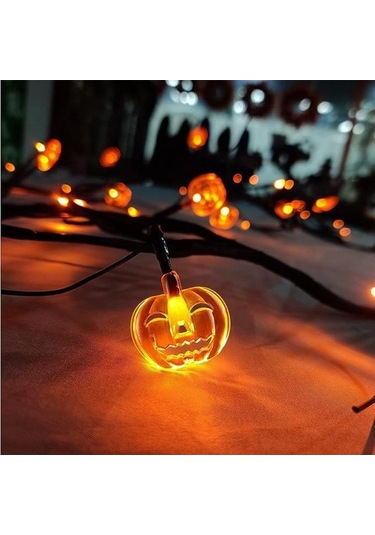 Dancemonkey Cadılar Bayramı Çelenk Işıkları 1.8m 54 Led 8 Mod Kabak Yarasa Örümcek Söğüt Asma Dal Işıkları - Kabak / Sıcak Işık, Kabak / Soğuk Işık Çok Renkli