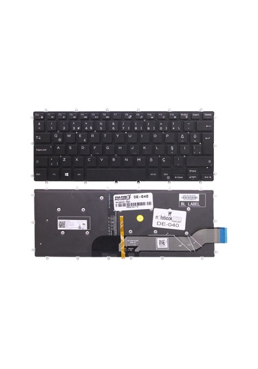 Dell Uyumlu Inspiron 13-7368. 13-5378 Notebook Klavye Işıklı Siyah Tr Siyah Işıklı - Büyük Enter