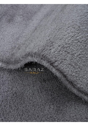 Saraz Halı Puffy Banyo Paspas 2 Li Saçaklı Yıkanabilir Grigri Gri