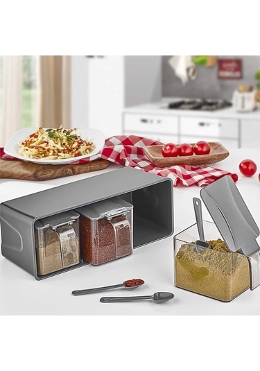 3 Lü Baharatlık Set Duvar Askılı Royaleks-l677 Asorti