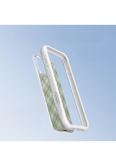 İphone 16 Pro Max Uyumlu Kılıf M-safe Şarj Özellikli Youngkit Argyle Serisi Kapak Açık Yeşil