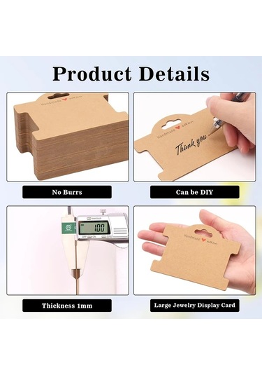 Willowhaven Beyaz 100 Adet Bileklik Kartı, Takı Display Kartları Çok Amaçlı 3.8x3.1 İnç