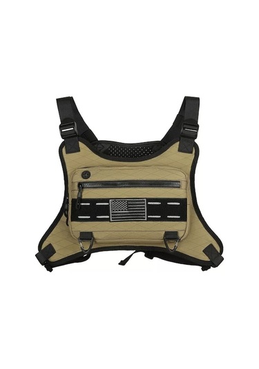 Nefes Alabilir Erkek Koşu Göğüs Çantası - Çok Cepli Ve Hafif Spor Ekipmanı Kahverengi Kahverengi