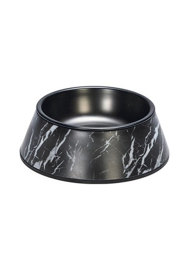 Beeztees Dbl Köpek Mama Su Kabı, Mat Siyah Paslanmaz Çelik, Siyah Mermer Görünümlü, 14cm, 160ml