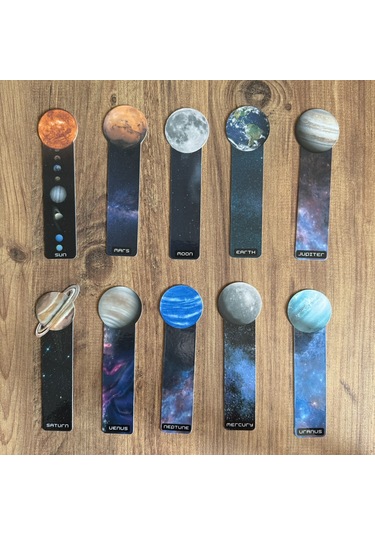 10 Adet Gezegenler Kitap Ayracı 15 Cm