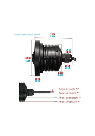 Ford Transit Tüm Modeller Uyumlu, Universal Mercekli Led Sis Farı, 76mm Beyaz Renk