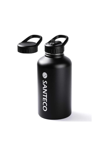 Tantitoni Siyah Çift Katmanlı Pasl. Çelik Termos Su Şişesi 1.9l