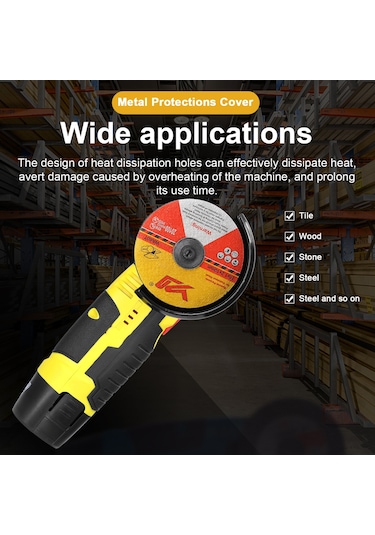 Symbee 12v Şarjlı Taşınabilir Avuç Taşlama - Ahşap, Metal, Taş Kesme Ve Parlatma İçin 2 Disk Hediyeli
