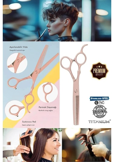 Gül Kurusu Ara Saç Kesim Makası 6 İnç Efile Makası