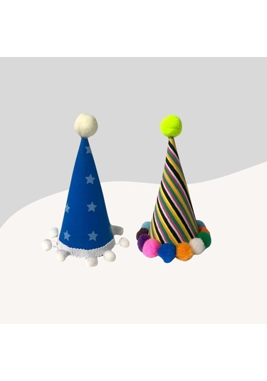 Kediler Ve Küçük Irk Köpekler İçin 2li Parti Şapkası Ps82 El Yapımı