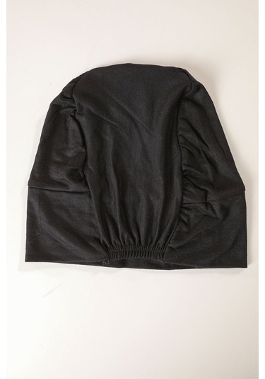 Kadın Tesettür Pratik Hazır Geçme Bone Geçmeli Bone Siyah Siyah-siyah Siyah