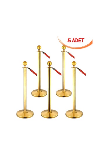 Pirinç Bariyer Paslanmaz Protokol Bariyeri Fuar Yönlendirme 5 Adet