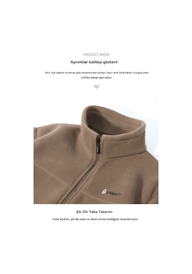 Edwardest Erkek Dört Cepli Dik Yakalı Polar Ceket Gri