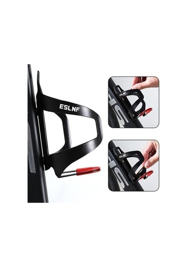 Pazly Siyah Alüminyum Bisiklet Şişe Tutucu, Ultralight Paslanmaz Çelik, Korozyona Dirençli, Evrensel Dağ Yol Bisikleti Su Şişesi Tutucu Siyah