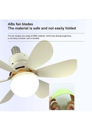 Besthome1 Vkemall Uzaktan Kumandalı Tavan Mini Vantilatör Lambası Ev A Zo Beyaz Beyaz