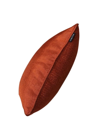 4'lü  Hasır Dokulu Fitilli Çift Taraflı Kırlent Kılıfı Turuncu-1058