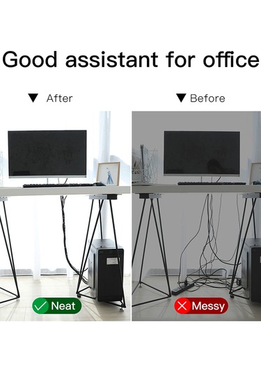 Xindoker Siyah 3 Metre Pp+flanel Kesilebilir Yeniden Kullanılabilir Çemberli Velcro Bağlama Kayışı Siyah