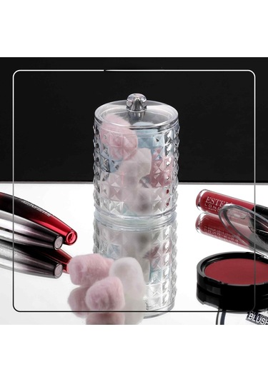 2' Li Silindir Kapaklı Pamuk Organizeri Makyaj Organizeri