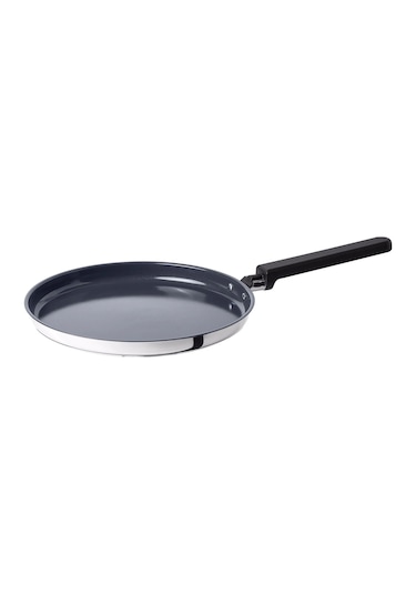 Ikea Mıddagsmat Krep-pankek Tavası 24 Cm Krom - Siyah 1 Parça Gümüş - Siyah
