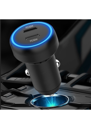 Ibd352 Alüminyum Alaşımlı Çift Arayüzlü Araç Şarj Cihazı, Özellik: Çift Qc3.0 36w