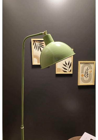 Dolce Yeşil Lambader Metal Gövde Tasarım Lüx Yerden Aydınlatma Yeşil