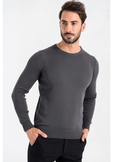 Heyss Bisiklet Yaka Sırt Ve Omuz Detaylı Erkek Triko Kazak