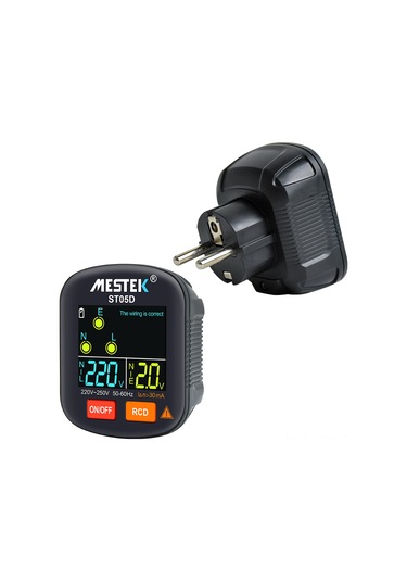 30-250v Taşınabilir Dijital Priz Test Cihazı Dedektörü Rcd Voltaj Test Cihazı Toprak Polarite Faz Kontrol Aracı Renkli Ekran İle