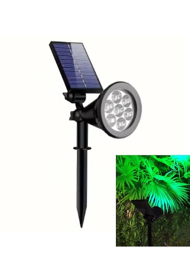 7w Solar Güneş Enerjili Kazıklı Çim & Bahçe Aydınlatma Yeşil