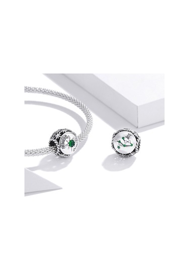 S925 Ayar Gümüş On İki Takımyıldızı Zirkon Boncuk Dıy Bilezik Kolye Aksesuarları, Stil: İkizler Çok Renkli