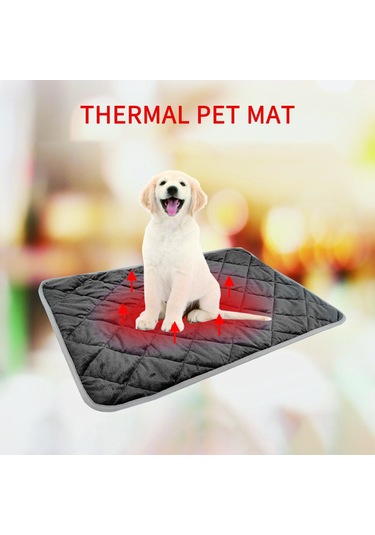 Geeroyoo Kışın Evcil Hayvanlar İçin Taşınabilir Isıtmalı Yatak, 50x40cm, Kaymaz Taban, Hafif Ve Katlanabilir