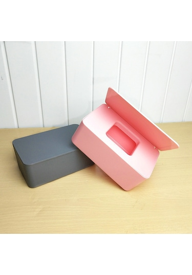 Kosona Evde Kullanıma Uygun Toz Koruyucu Kapaklı Islak Mendil Kutusu, Masaüstü Maske Ve Islak Mendil Saklama Kutusu, Siyah Siyah